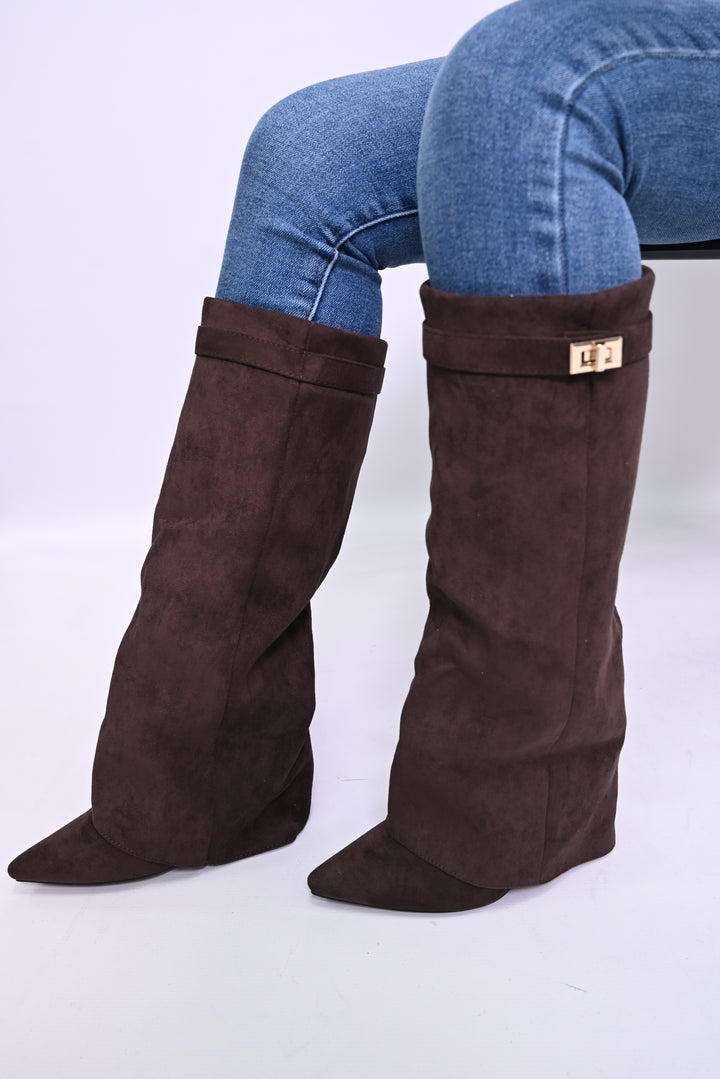 Lange Sharkboots Suède 6885