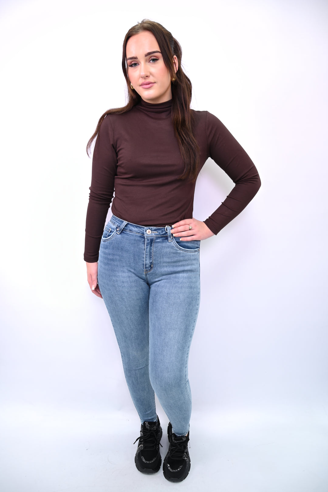 High-Rise Light Wash Skinny Jeans Megusto PT8006