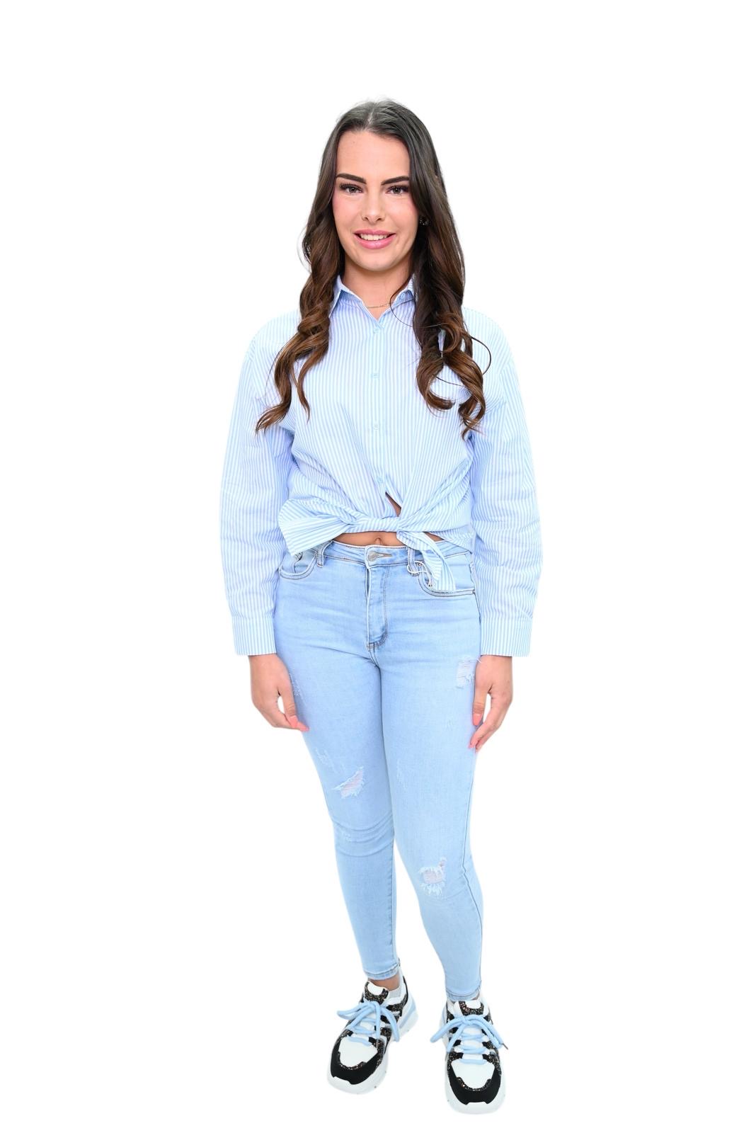 Blouse gestreept blauw 7606-8