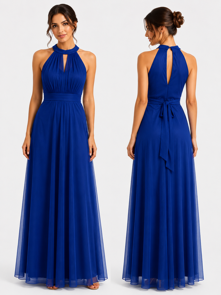 Royal Blue Elegance Halter Galajurk 3590