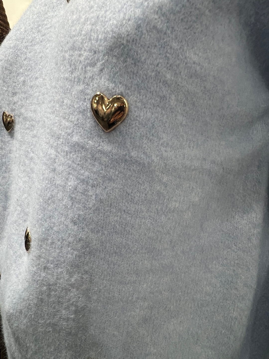 Lichtblauwe korte trui met gouden hartjes SH739