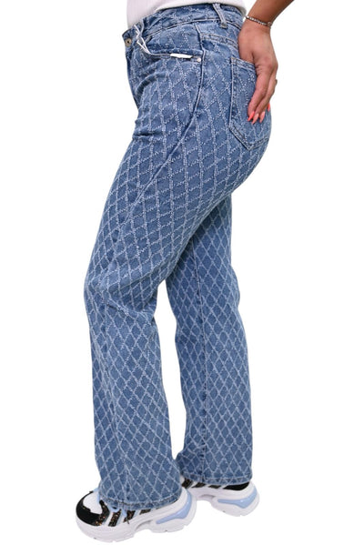 Wideleg jeans stretch H801-2
