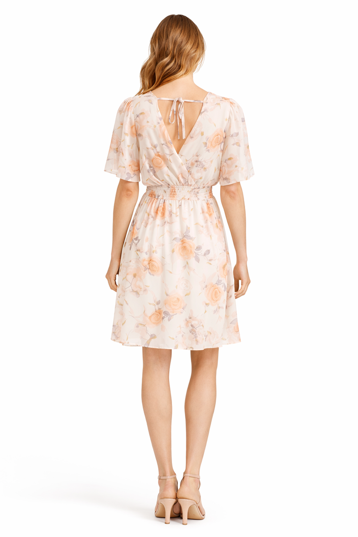 Luna Rose Chiffon Jurk – Roze Bloemenprint 55133