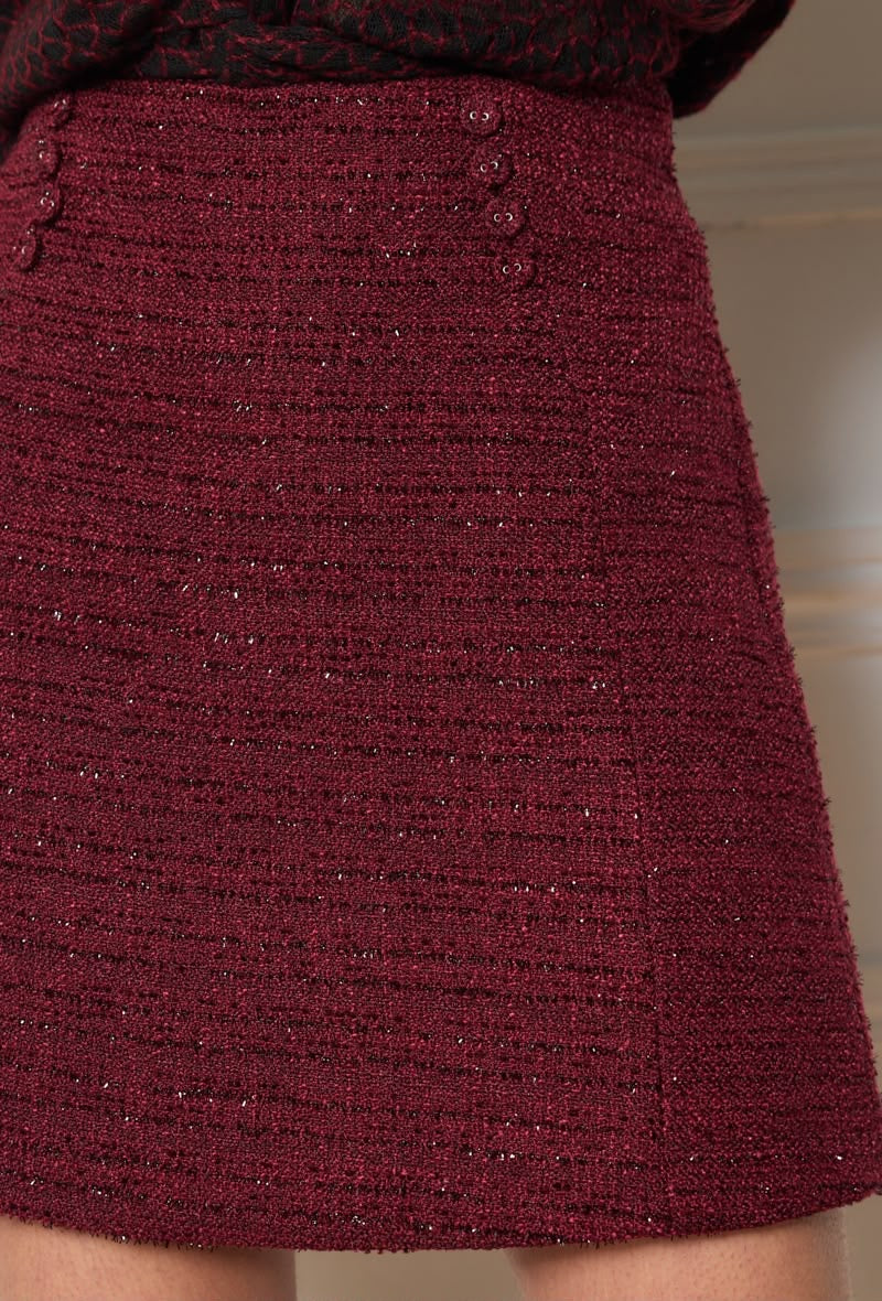 Elegant Tweed Mini Skirt SK854