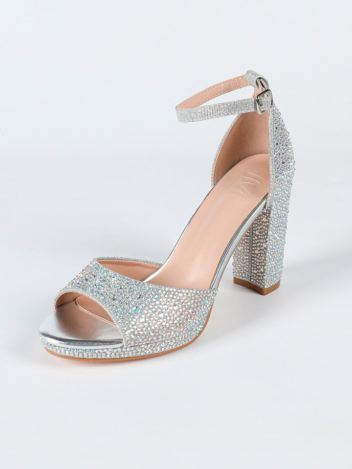 Celestia Crystal Block Heels Y490