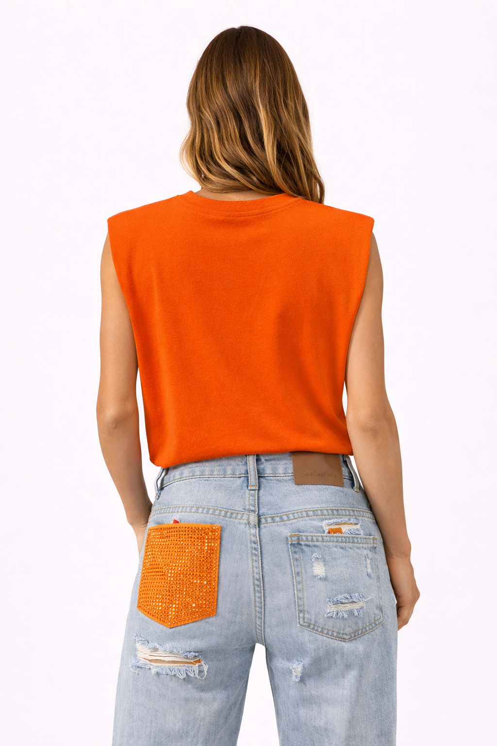 🧡 Sparkle Shoulder Top CY4801