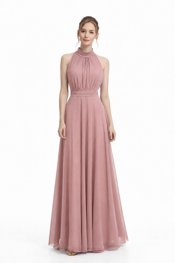 Midnight Grace Halter Glitter Maxi Gown – Elegant Open Back Evening Dress 
20037(N)