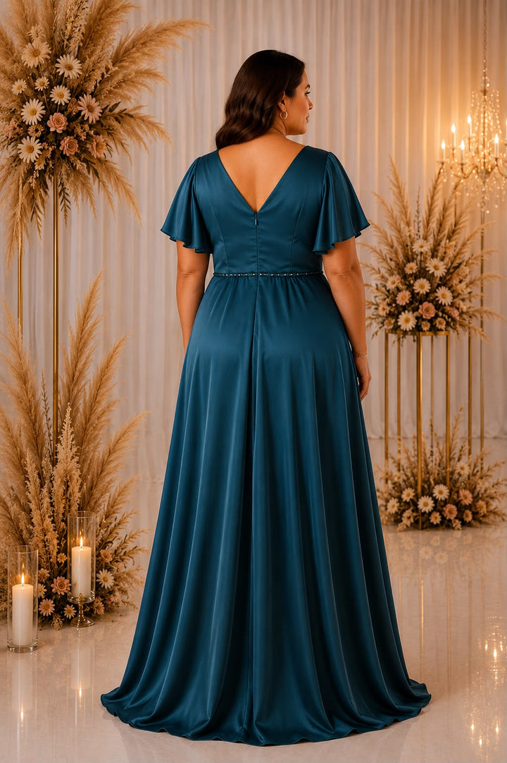 Amara Satin Evening Gown – Curve Collection R8331G