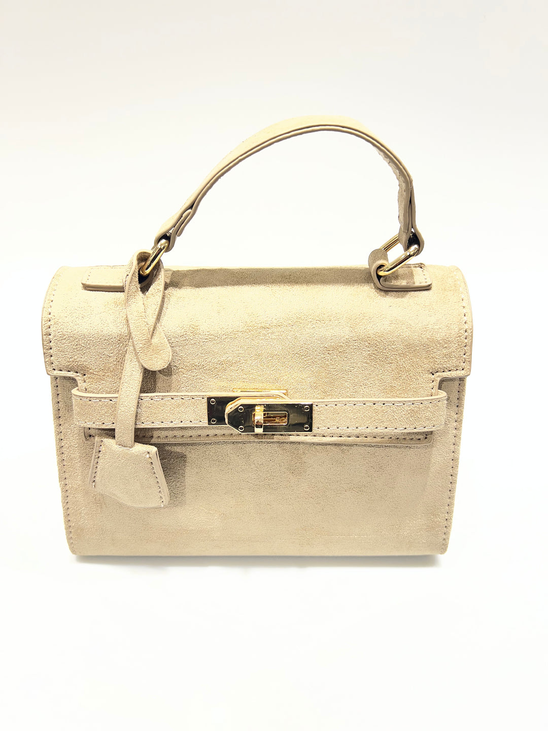 Clair Marron – Suède Handtas met Gouden Sluiting HY-5449-A