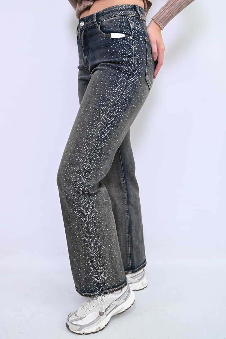 StarDust Speckled Denim Wideleg HelloMiss H927-2