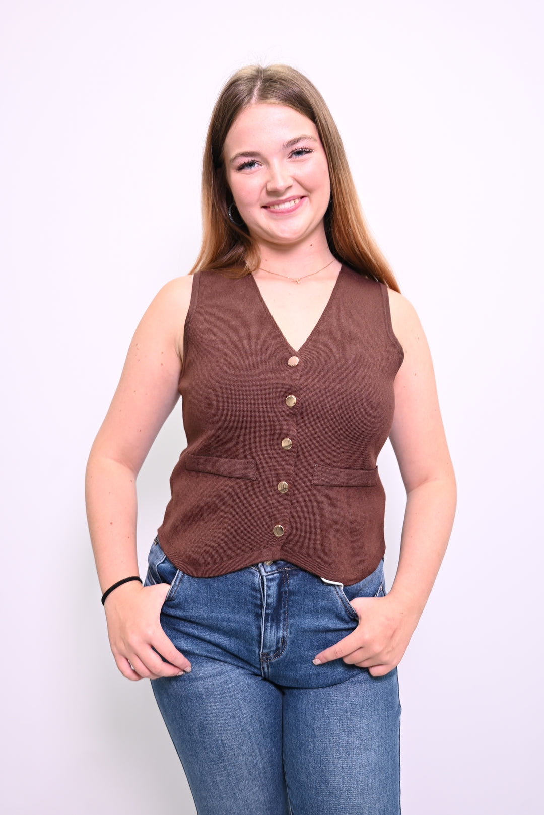 Button-Up Tailored Vest 7061