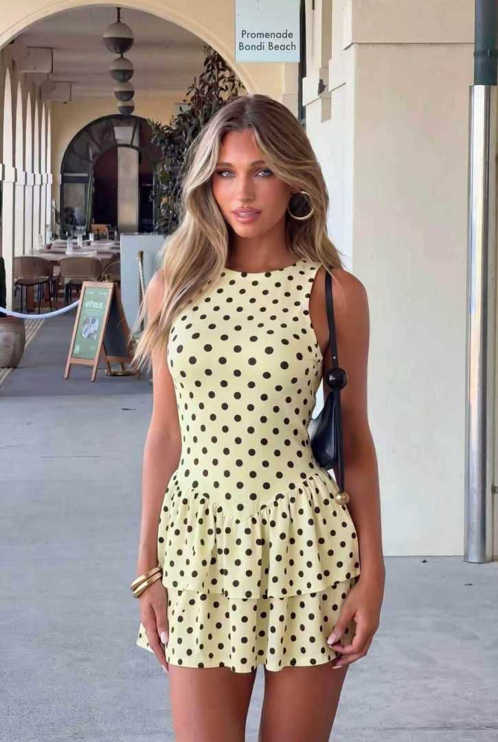 Monroe Polka Ruffle Dress 26372