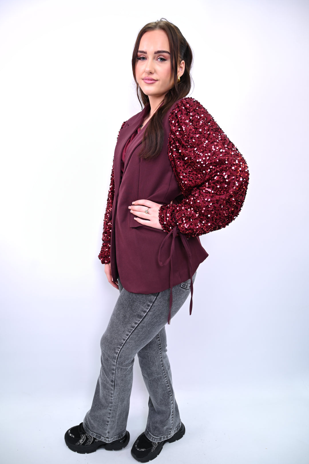 Sequin Sleeve Blazer 87602