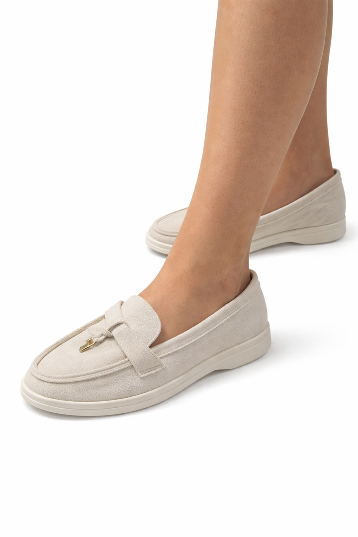 Luxe Suede Loafers met Gouden Detail – Comfort & Style 803