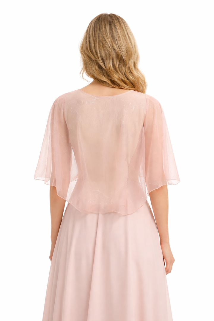 Glitter Tule Omslagdoek met Striksluiting