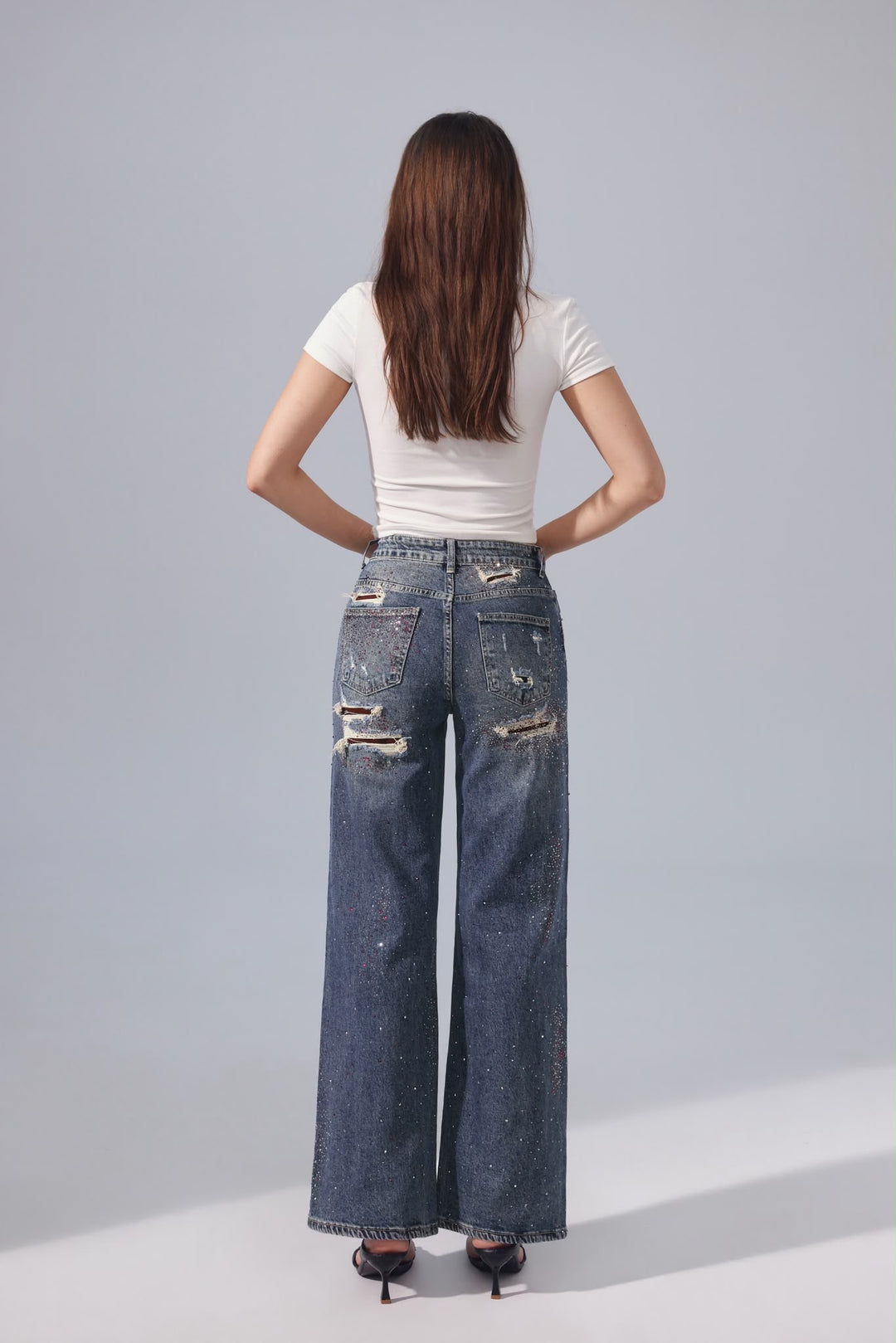 Celeste Rhinestone Wide Leg Jeans Sarah John ST1130