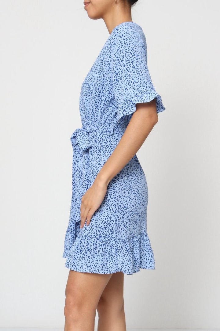 Léonie Leopard Wrap Dress – Pink Blush K5097