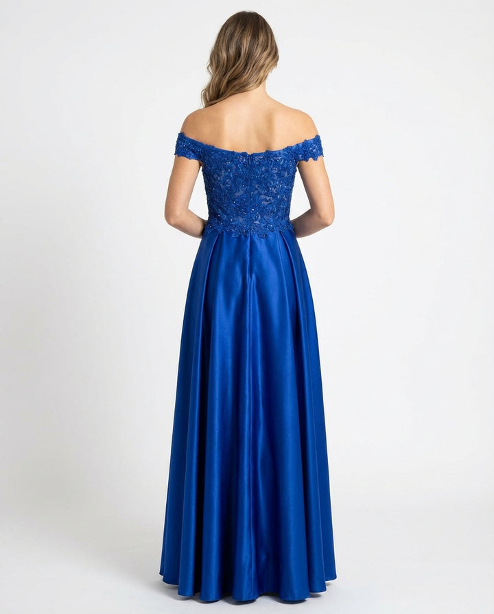 Bleu Minuit – Off-Shoulder Galajurk in Royalblauw 9259