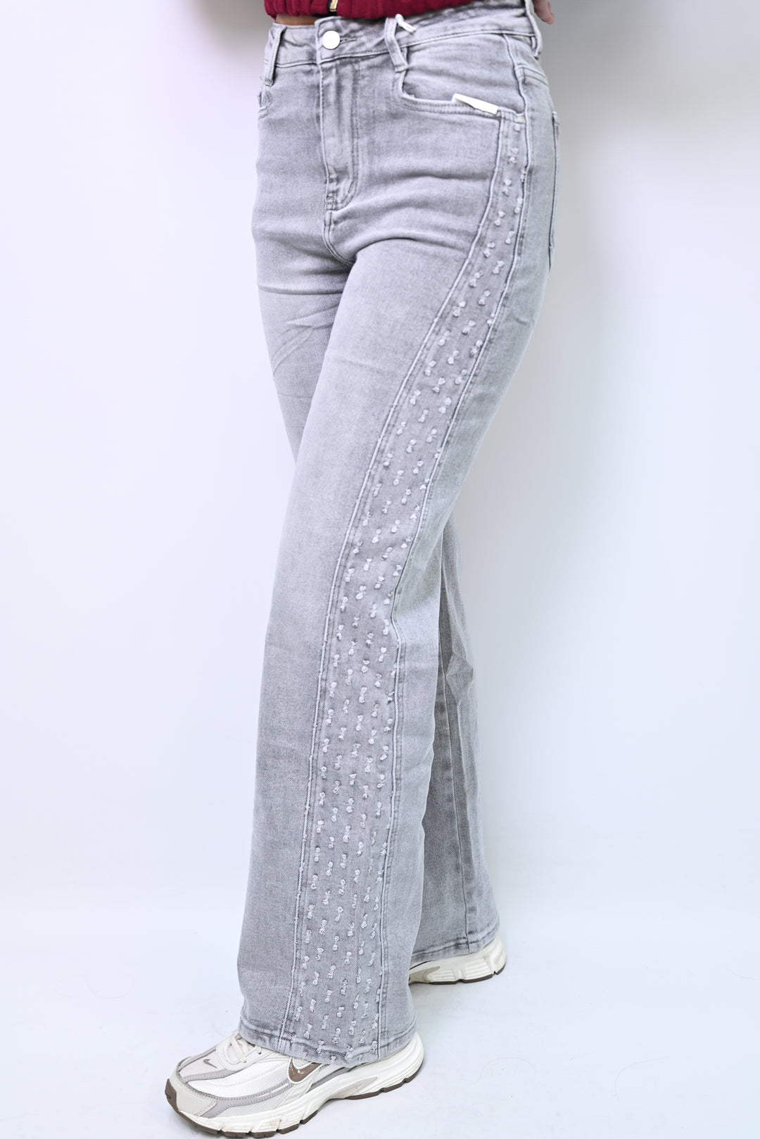 Shadow Line Wide-Leg Jeans HelloMiss H953-2