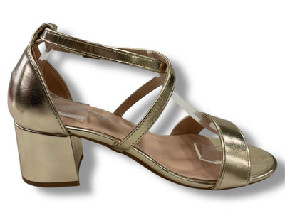 Stijlvolle Metallic Sandalen met Blokhak FI-218