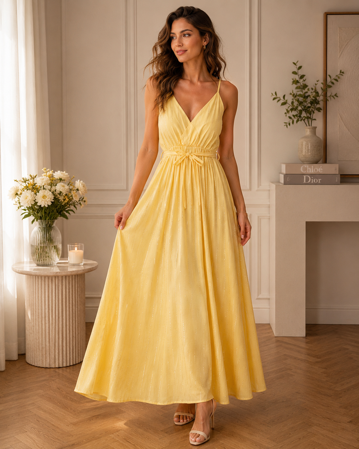 Celeste Shimmer Maxi Dress – Sage Green AZ624