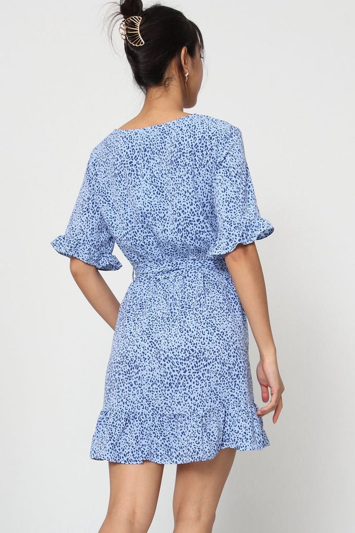 Léonie Leopard Wrap Dress – Pink Blush K5097