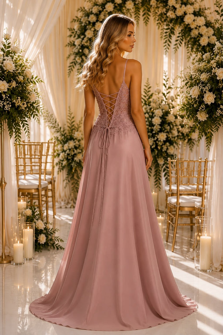 Celeste Lace Satin Gown 9471