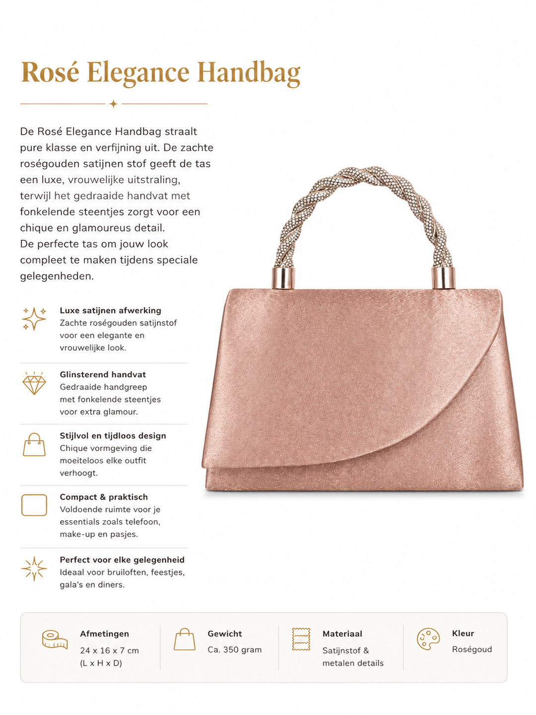 Rosé Luxe Evening Bag HL3506