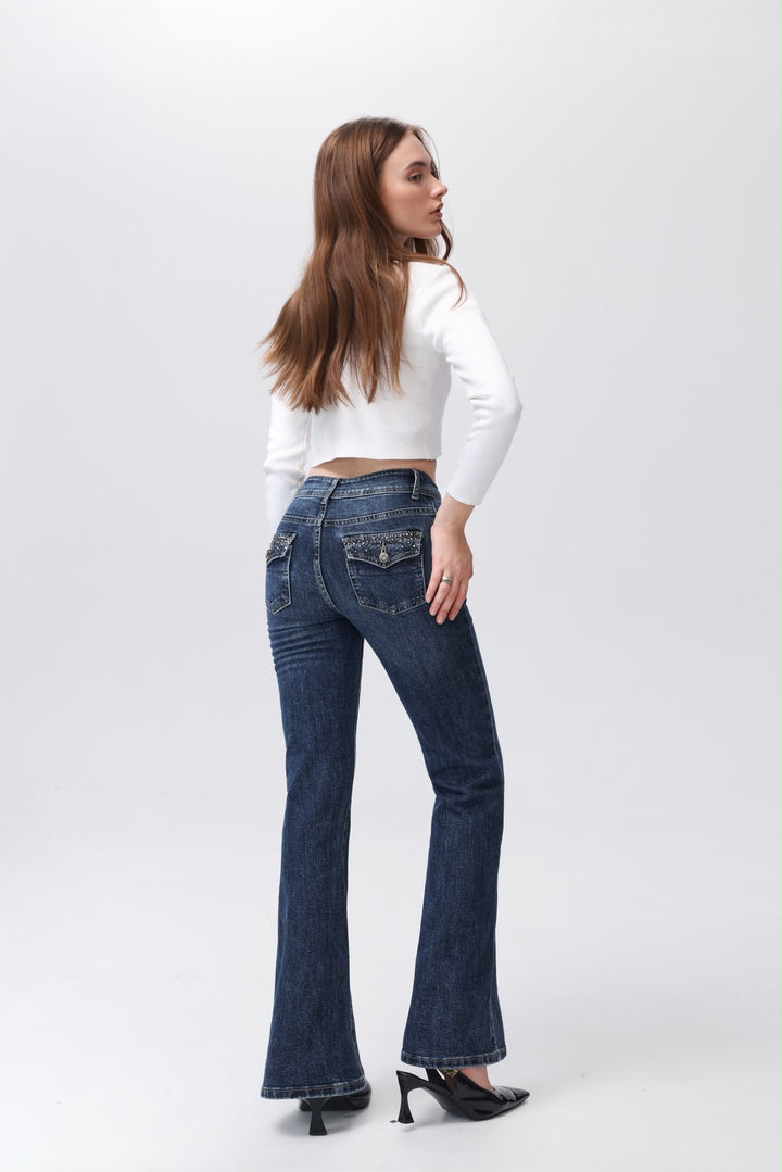 Midnight Crystal Flare Jeans Sarah John ST1112-1