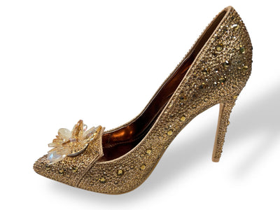 Glinsterende Luxe Hakken met Strass en Bloemdecoratie EG1640B