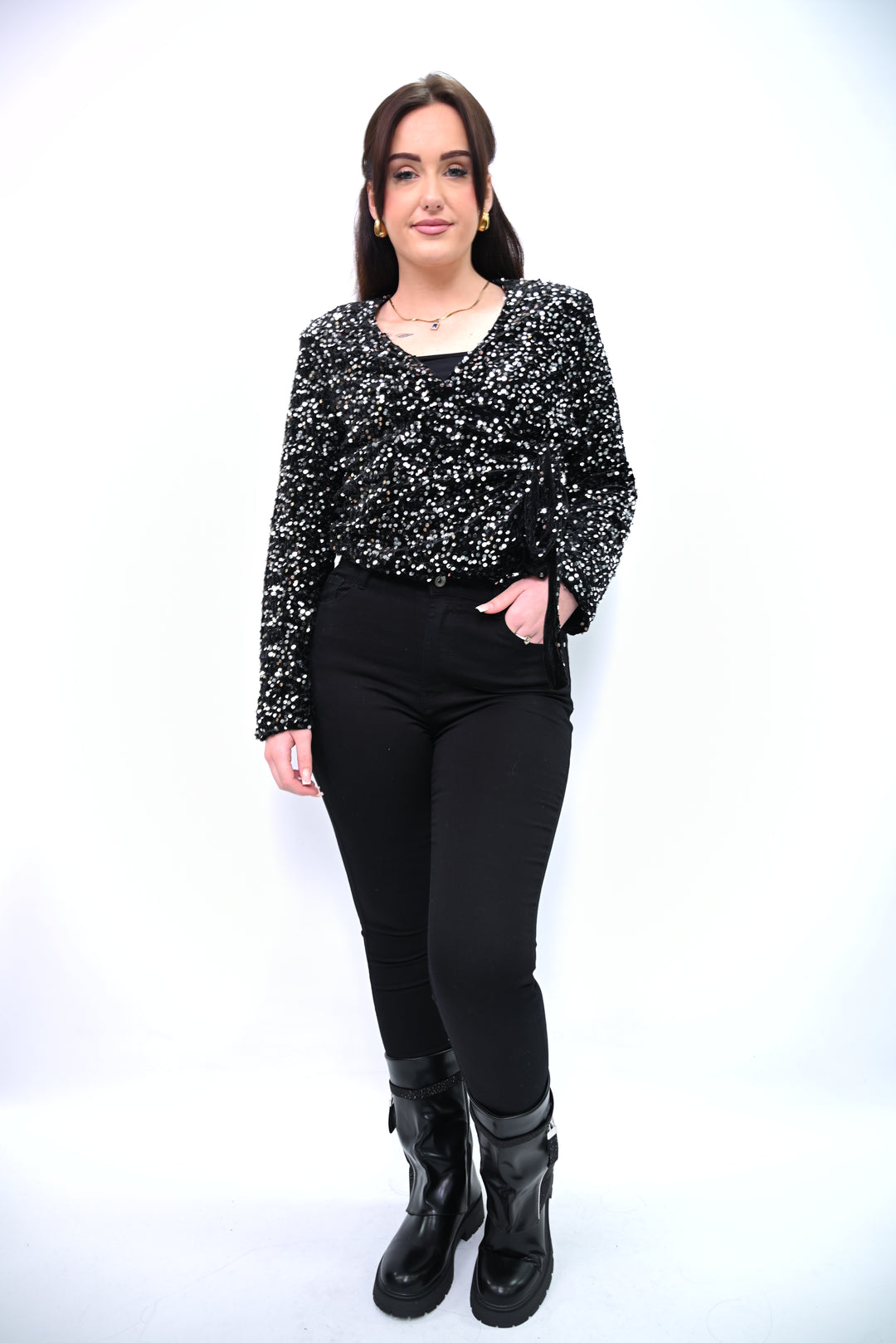 Pailletten Wrap Top 65561