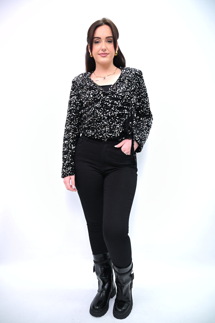 Pailletten Wrap Top 65561