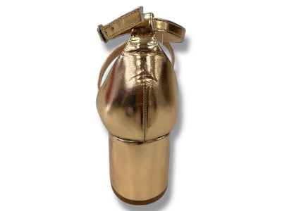 Stijlvolle Metallic Sandalen met Blokhak FI-218