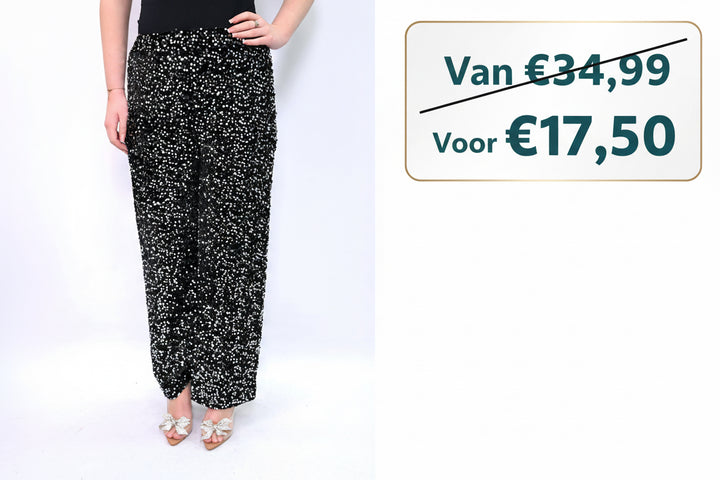 Noir Scintille Broeken Paillette met voering 10460