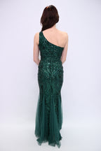 Midnight Elegance – One-shoulder avondjurk met verfijnde details 16552
