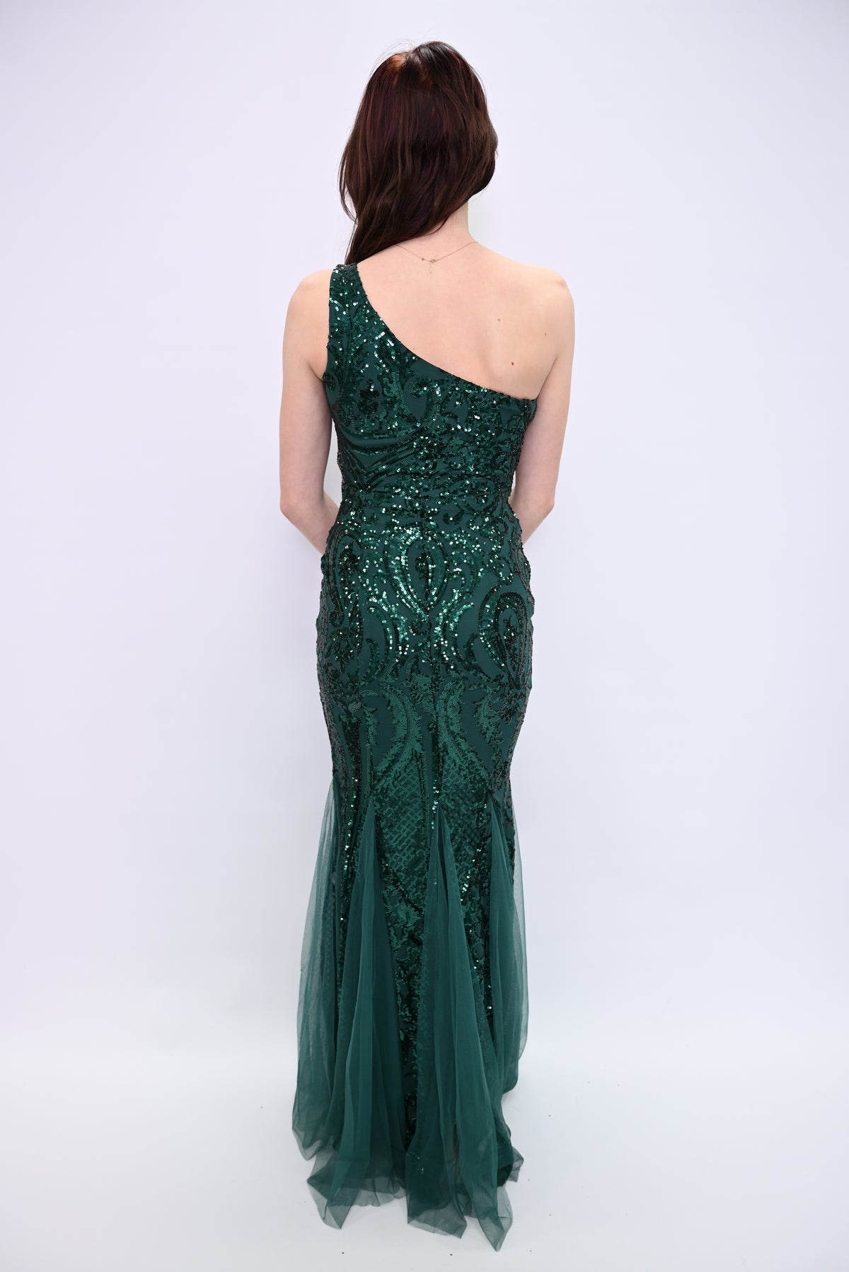 Midnight Elegance – One-shoulder avondjurk met verfijnde details 16552