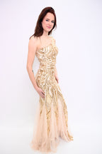 Midnight Elegance – One-shoulder avondjurk met verfijnde details 16552