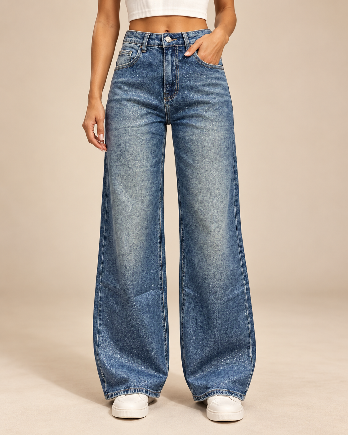 Shimmer Wide Leg Jeans – Blue Sarah John ST1148-2