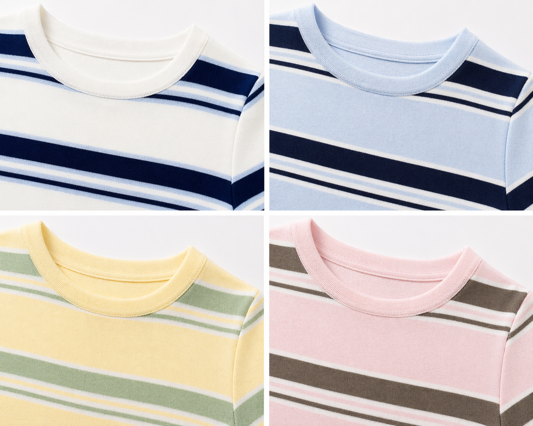 Essential Striped Top – Stretch Basic met Korte Mouw CH9591