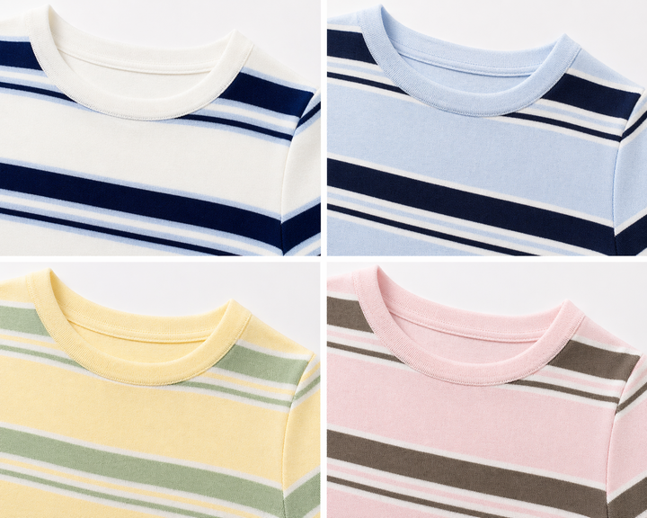 Essential Striped Top – Stretch Basic met Korte Mouw CH9591