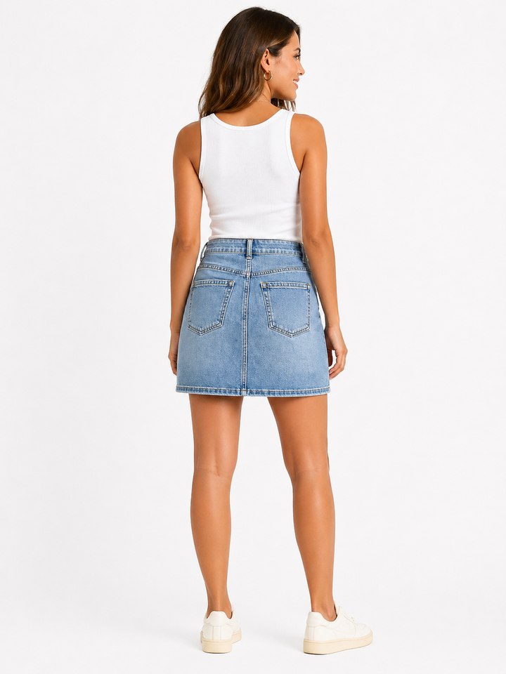 Denim Mini Rok – Lichtblauw RJ6519