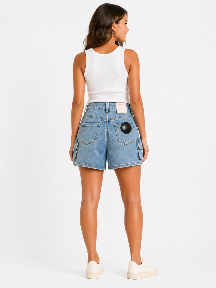 Denim Cargo Short met Zakken – Lichtblauw VSMiss CY3004