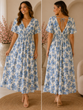 Celestine Maxi Jurk – Blue Porcelain 219280