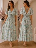 Lunara Maxi Jurk – Mint Blossom 218902