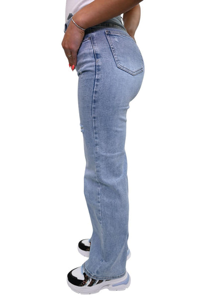 Wideleg jeans FULL STRETCH Damaged HELLO MISS H878-6