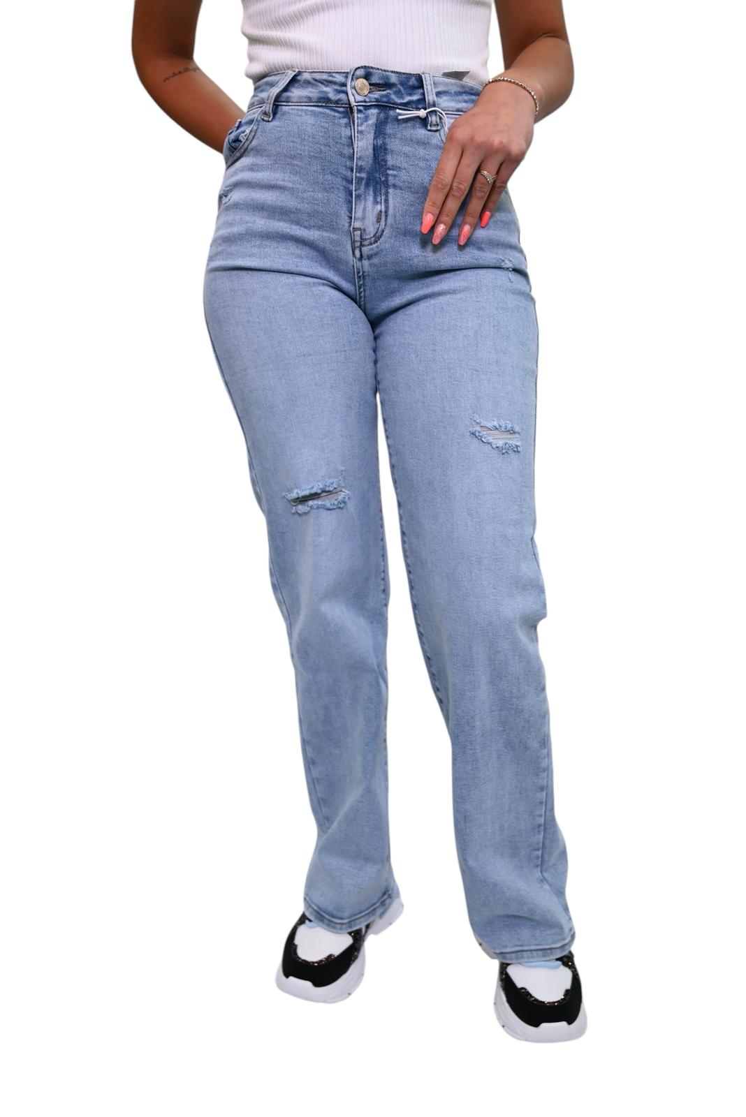 Wideleg jeans FULL STRETCH Damaged HELLO MISS H878-6