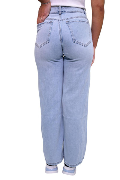 Wideleg jeans Laulia MID-RISE FULL LENGTH Stretch T339-13