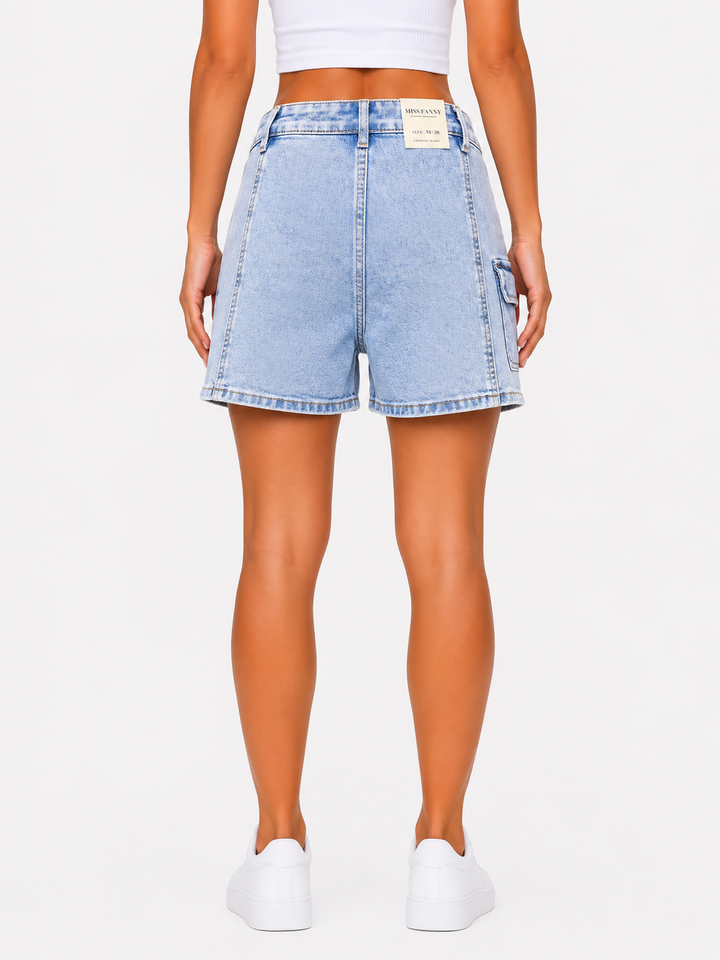 Avery Cargo Denim Shorts – Light Blue Miss Fanny F1213