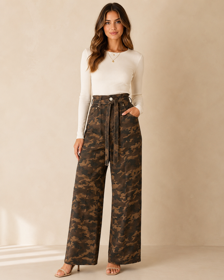 Mila Camo Wide Leg Pants SK960-48