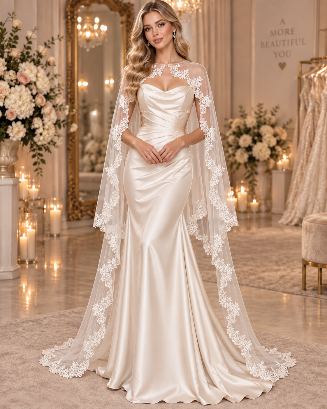 Amira Bridal Lace Cape TL-32